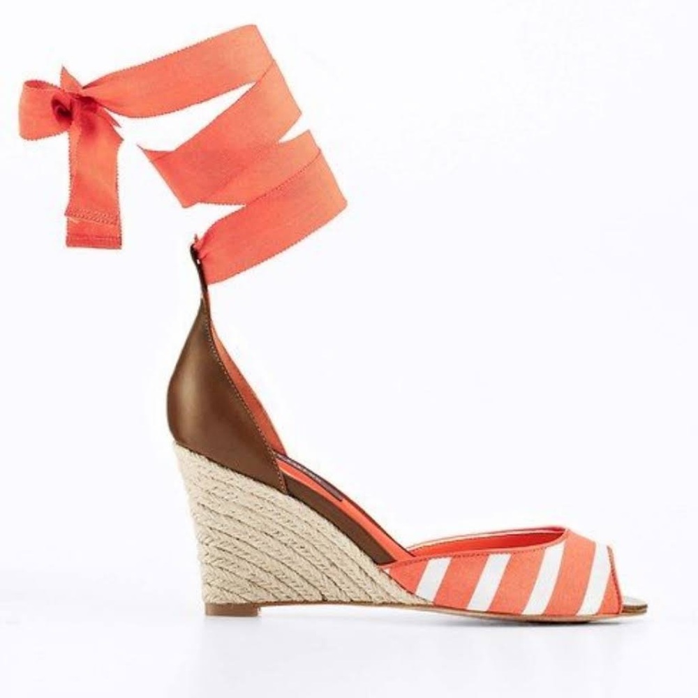 Ann Taylor Makena Striped Espadrilles Size 7
